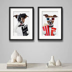 Set 2 Cuadros Perro Cinema Mascota Pet Decoracion Paspartú