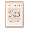 Cuadro Picasso Elefante Abstracto Obra Pintor Marco Oak Marco Marrón Claro