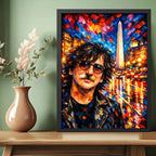 Cuadro Charly García Colors Argentina Musica Arte Colores Marco Negro