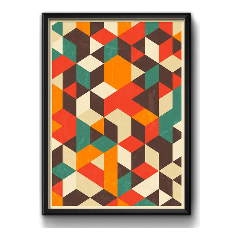 Cuadro Geometrico Abstracto Escandinavo Moderno Decoracion