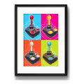 Cuadro Control Game Retro Joystick Juego Arcade Con Paspartú Marco Negro