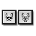 Set 2 Cuadros Yorkshire Gafas Lentes Sol Perro Mascotas Pet