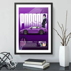 Cuadro Porsche Carrera Anime Noragami Auto Modelo Decoracion Marco Negro