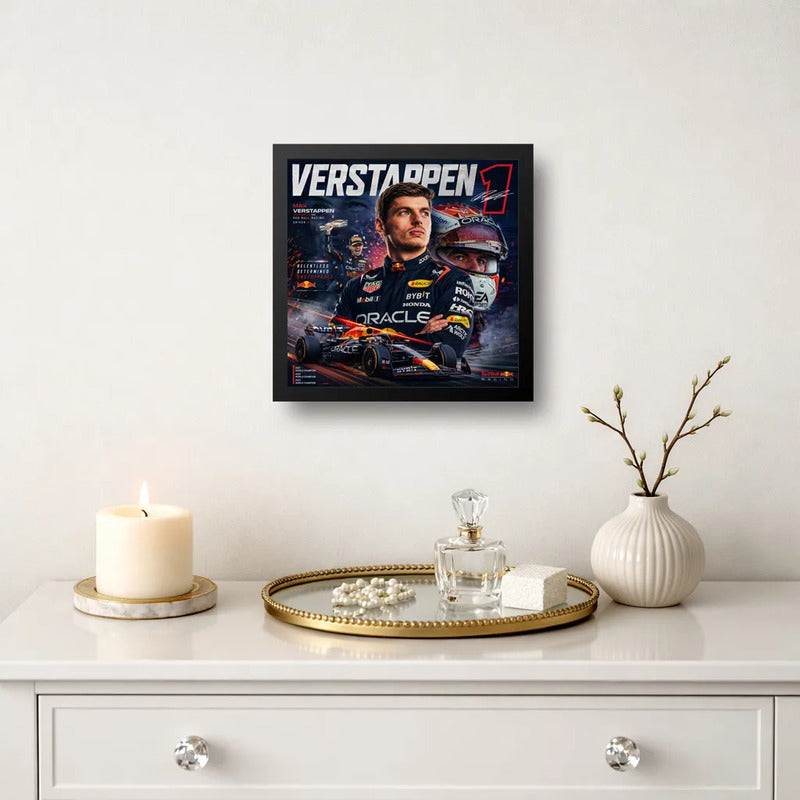Cuadro Max Verstappen Formula 1 Red Bull Team Auto Coleccion Marco Negro