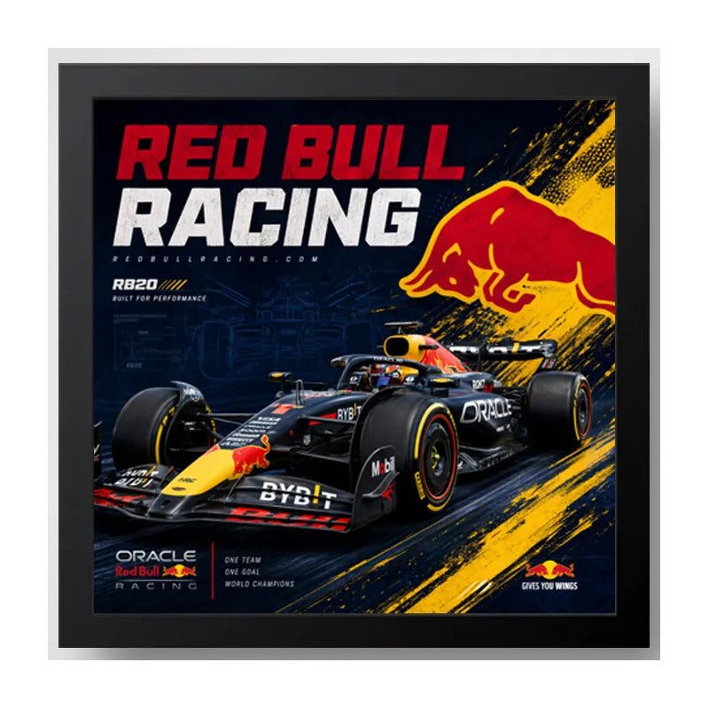 Cuadro Red Bull Rb20 Formula 1 Team Auto Deportivo Coleccion Marco Negro