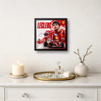 Cuadro Charles Leclerc Formula 1 Ferrari Team Auto Coleccion Marco Negro