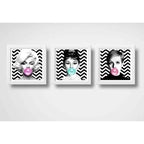 Set 3 Cuadros Marilyn Monroe Audrey Hepburn Twiggy Chicle