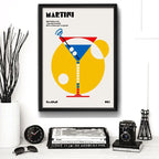 Cuadro Bauhaus Arte Cocktails Drinks Bebidas Receta Pub Bar Martini Marco Negro