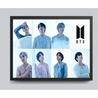 Cuadro Bts K-pop Boy Band Surcoreana Corea Musica Pop Arte 4 Marco Negro