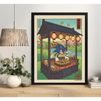 Cuadro Sonic Chef Takoyaki Asado Cocina Comida Japón Game Marco Negro