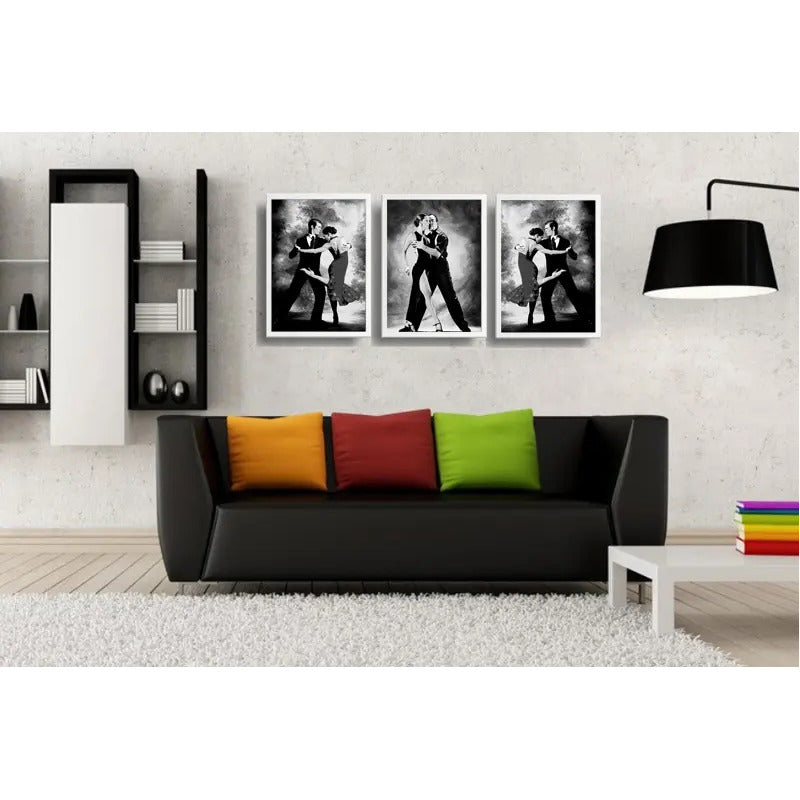 Set 3 Cuadros Tango Danza En Blanco Y Negro Decoracion