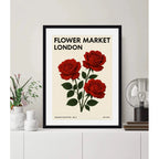 Cuadro Flower Market Flores Ciudades Art Botanico Decoracion Flower Market Londres 1 Marco Negro