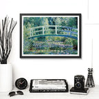 Cuadro Claude Monet Impresionismo Arte Obras Decoracion Water Lilies And Japanese Bridge Marco Negro