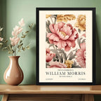 Cuadro Flores Botánicas William Morris Arte Decoracion Marco Negro