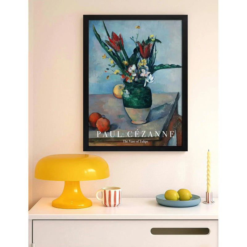 Cuadro Dormitorio Living Paul Cézanne El Jarrón De Tulipanes Marco Negro