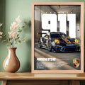 Cuadro Porsche 911 Gt3 Rs Auto Modelo Carrera Marco Oak Marco Marrón Claro