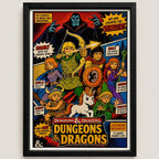 Cuadro Dungeons & Dragons Serie Iconica 80s Comics Retro Marco Negro