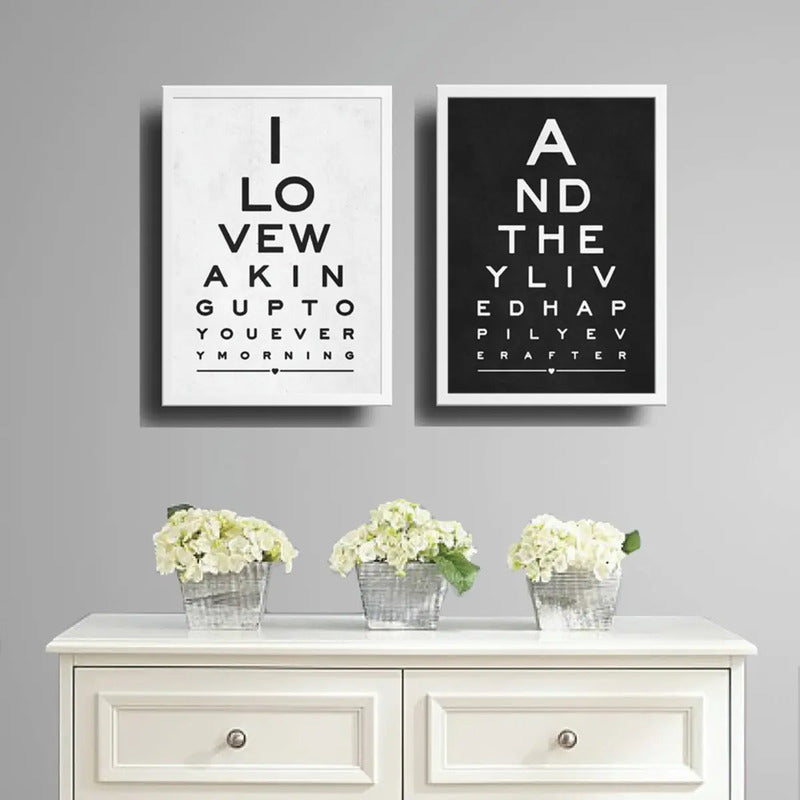 Set 2 Cuadros Test Visual Frase Amor Love Regalo Decoracion
