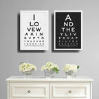 Set 2 Cuadros Test Visual Frase Amor Love Regalo Decoracion