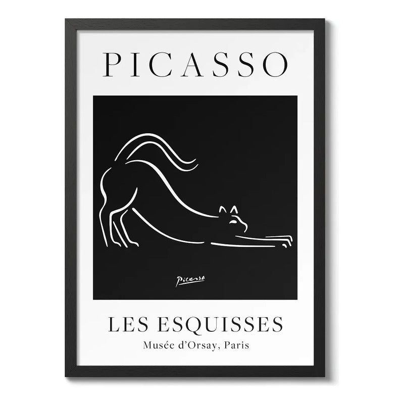 Set 3 Cuadros Picasso Matisse Kusama Black Minimalista Arte Marco Negro