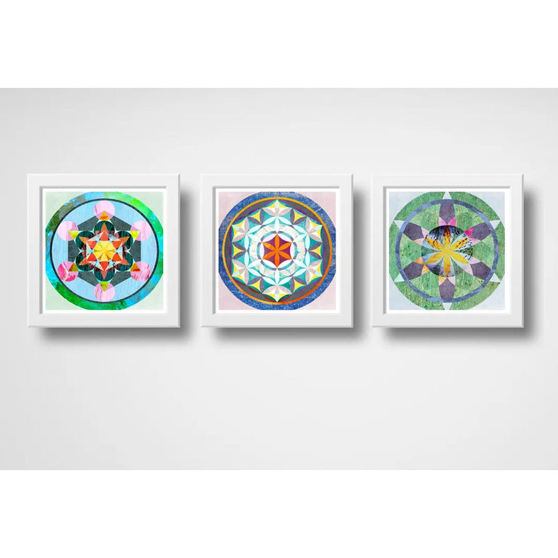 Set 3 Cuadros Mandalas Geometrico Boho Zen Brs1 Decoracion