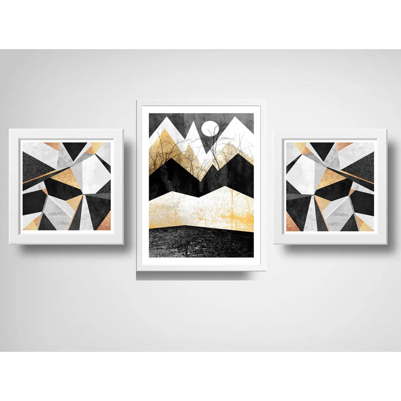 Set 3 Cuadros Geometrico Escandinavo Abstracto Decoracion B4