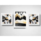Set 3 Cuadros Geometrico Escandinavo Abstracto Decoracion B4