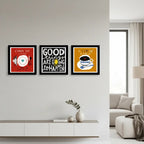 Set 3 Cuadros Cocina Pop Art Frases Cafe Comedor Decoracion