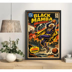 Cuadro Kobe Bryant Black Mamba Comics B2 Baloncesto Deportes Marco Negro