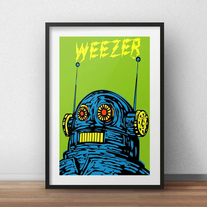 Cuadro Weezer Indie Rock Pop Punk Decoracion Con Paspartú Marco Negro