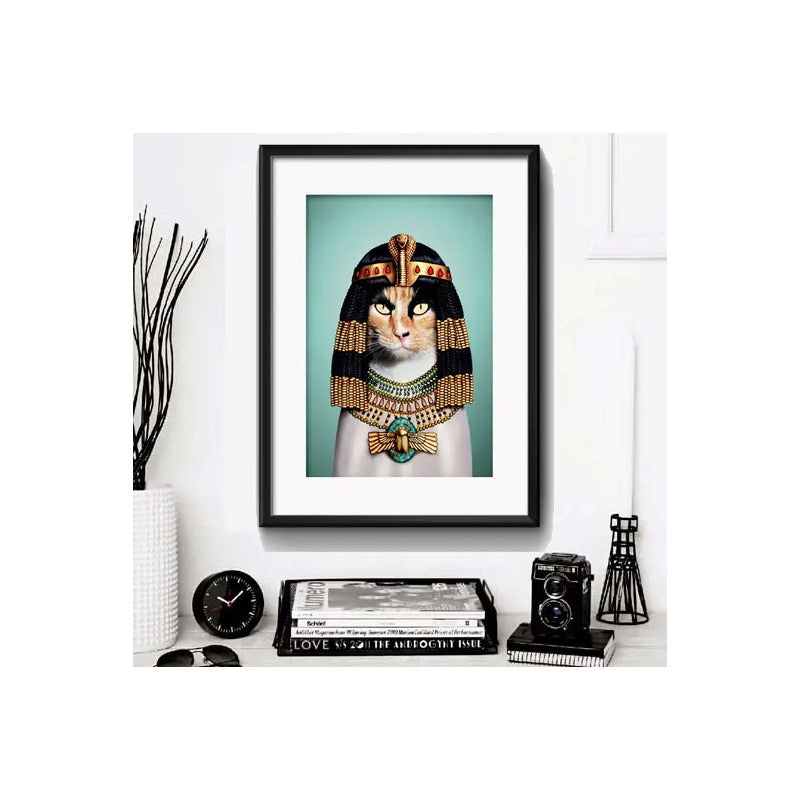 Cuadro Perro Gato Musica Cine Pop Decoracion Con Paspartú