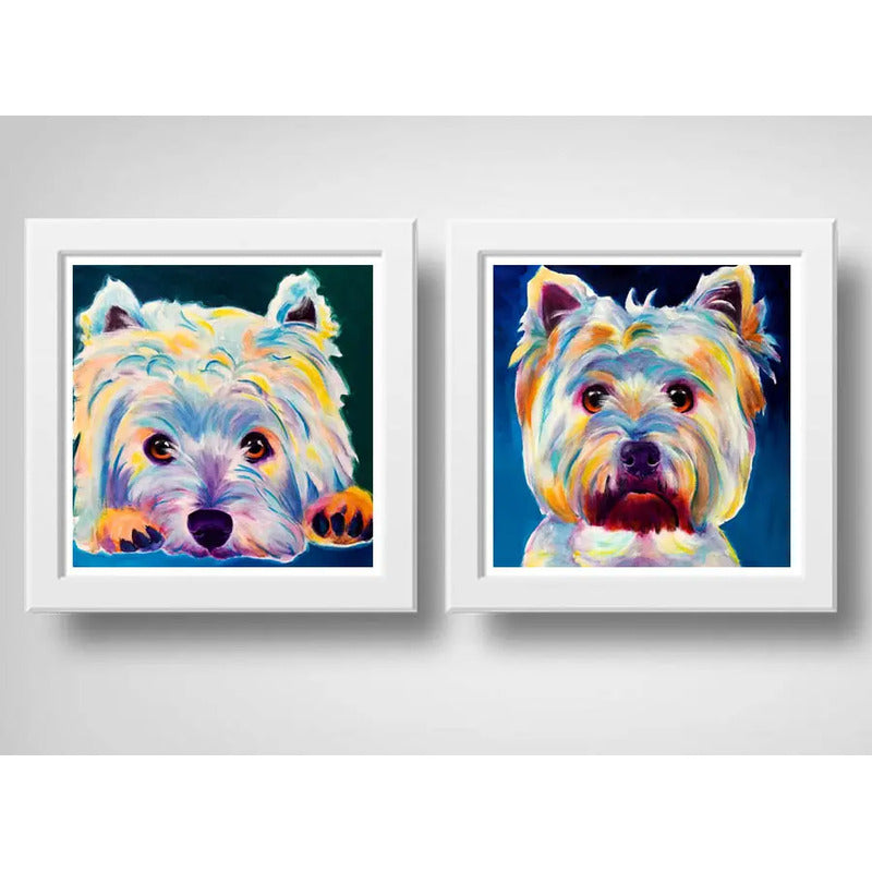 Set 2 Cuadros Perro Pop Art West Highland Mascotas Pet Arte