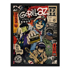 Cuadro Gorillaz Album Demon Days Rock Indie Arte Vintage Marco Negro