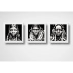 Set 2 Cuadros Africanos Blanco Y Negro Etnico Decoracion Br1