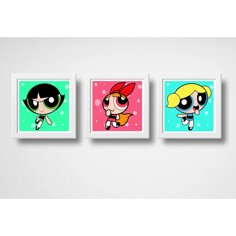 Set 3 Cuadros Chicas Superpoderosas Arte Decoracion Infantil