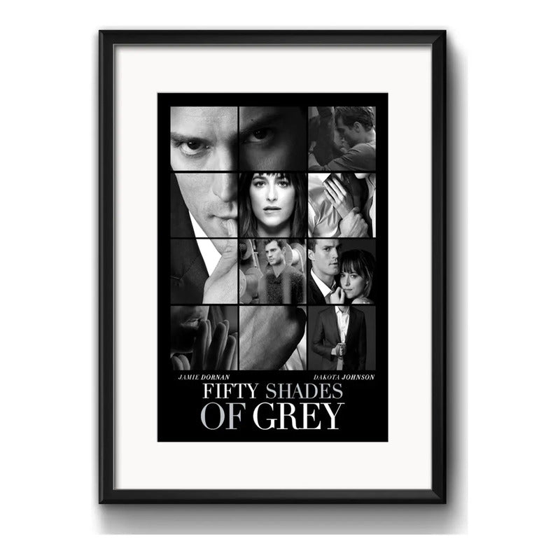 Cuadro 50 Sombras De Grey Pelicula Decoracion Con Paspartú Marco Negro