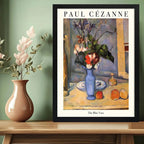 Cuadro Dormitorio Living Paul Cézanne El Jarrón Azul Flores Marco Negro
