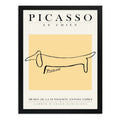 Cuadro Picasso El Perro Line Arte Abstracto Obra Minimalista Marco Negro