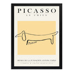 Cuadro Picasso El Perro Line Arte Abstracto Obra Minimalista Marco Negro
