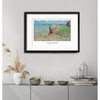 Cuadro Claude Monet Paseo Por Pourville 53x43cm Con Paspartú Marco Negro