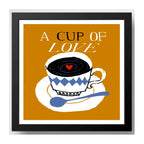Cuadro Decoracion Living Comedor Cocina Frase Cafe Pop Art A Cup Of Love Negro