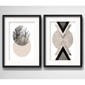 Set 2 Cuadro Geometrico Arbol Abstracto Escandinavo Paspartu