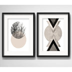 Set 2 Cuadro Geometrico Arbol Abstracto Escandinavo Paspartu