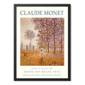 Cuadro Dormitorio Living Claude Monet Álamos Al Sol 1887 Marco Negro