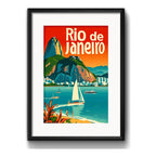 Cuadro Rio De Janeiro Brasil Corcovado Decoracion Paspartú Marco Negro