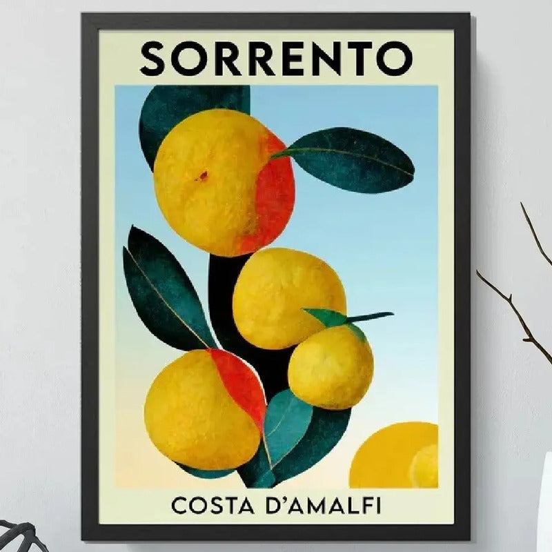 Cuadro Food Market Sorrento Costa Damalfi Plantas Decoracion Marco Negro