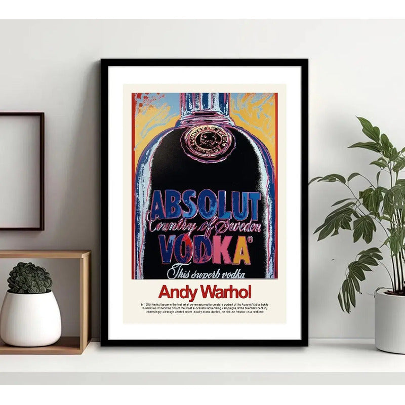 Cuadro Andy Warhol Pop Art Monroe Mariposa Flores Decoracion Andy Warhol Vodka Marco Negro