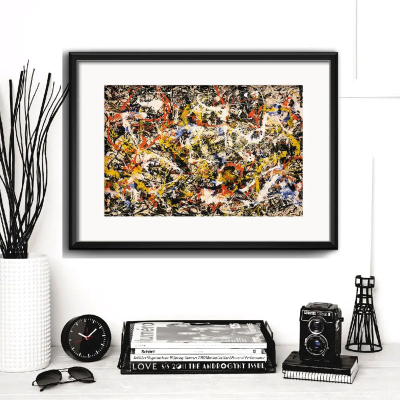 Cuadro Jackson Pollock Convergence Abstracto Con Paspartú Marco Negro
