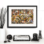 Cuadro Jackson Pollock Convergence Abstracto Con Paspartú Marco Negro