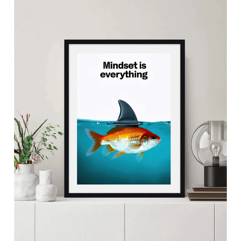 Cuadro Mindset Is Everything Frase Coach Arte Decoracion Marco Negro